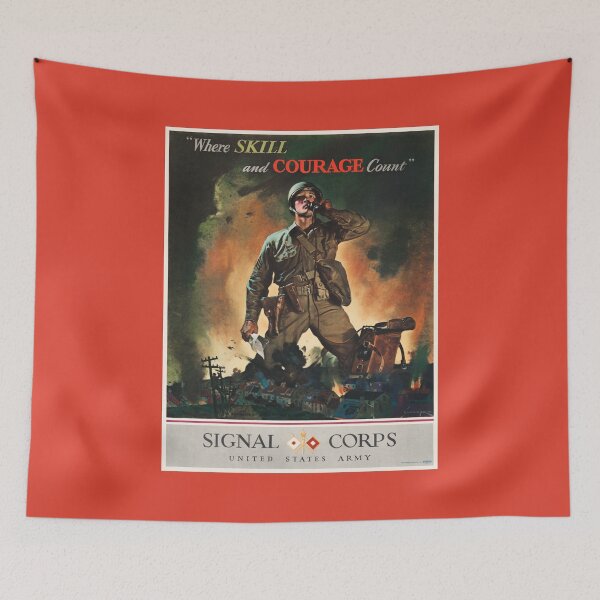 Item preview, Where Skill and Courage Count - Signal Corps Recruiting - 1942 designed and sold by warishellstore.