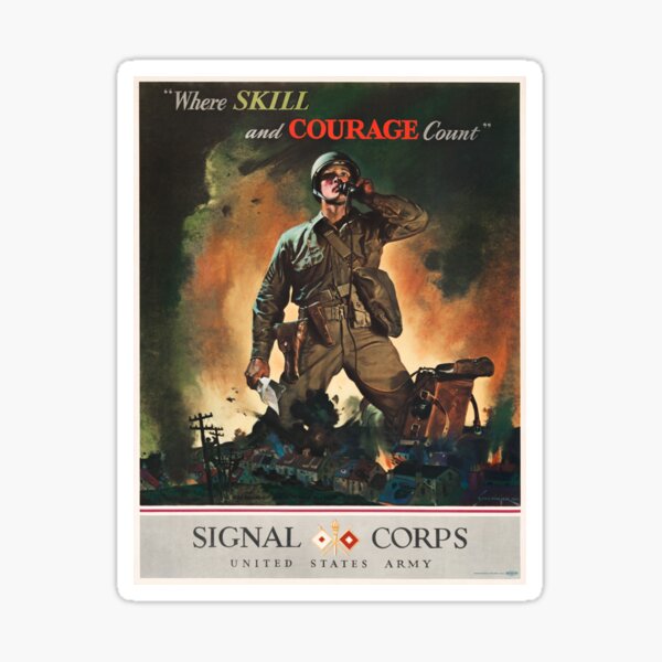 Item preview, Where Skill and Courage Count - Signal Corps Recruiting - 1942 designed and sold by warishellstore.