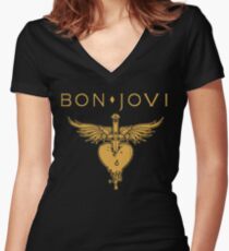 Camiseta entallada de cuello en V BON JOVI LOGO 2019 CANCAN