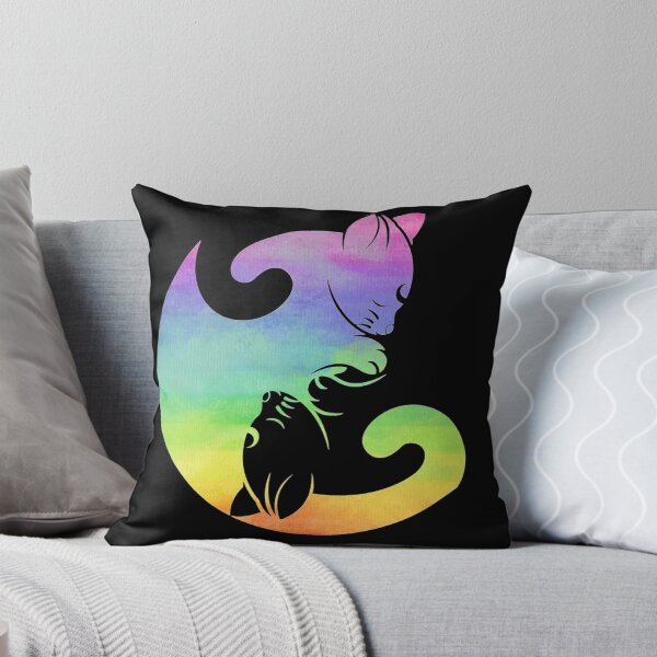 Item preview, Rainbow Cat Yin Yang Yoga Meditation Positive Negative Balance LGBT designed and sold by ambers-designs.