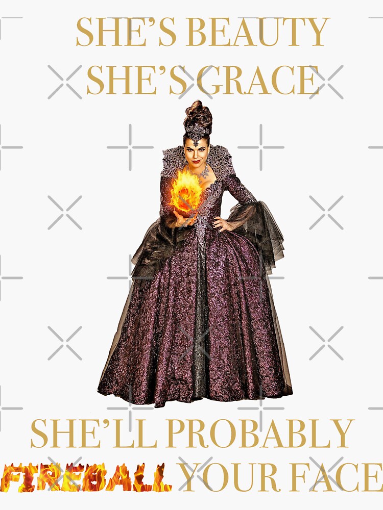 The Evil Queen She S Beauty She S Grace V2 Sticker By Kellymd85 Redbubble