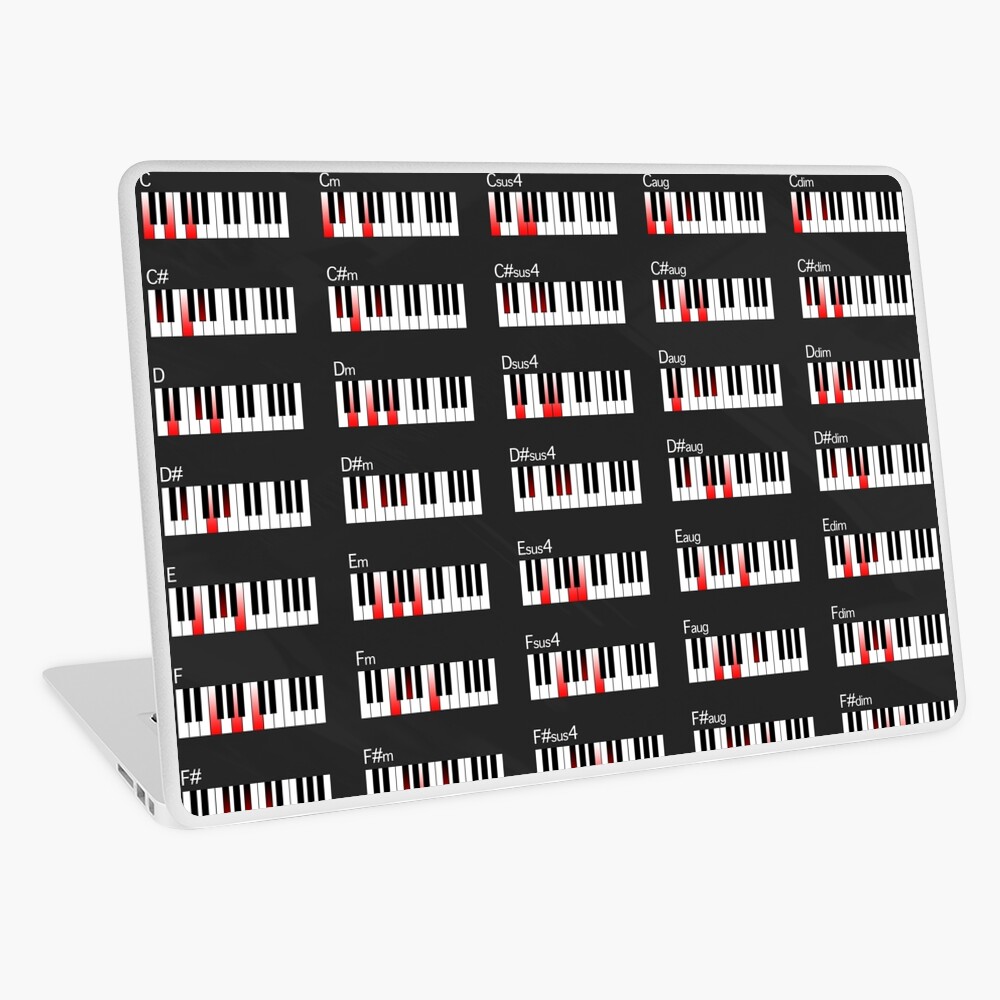 Piano Chords Laptop Skin By Finlaymcnevin Redbubble