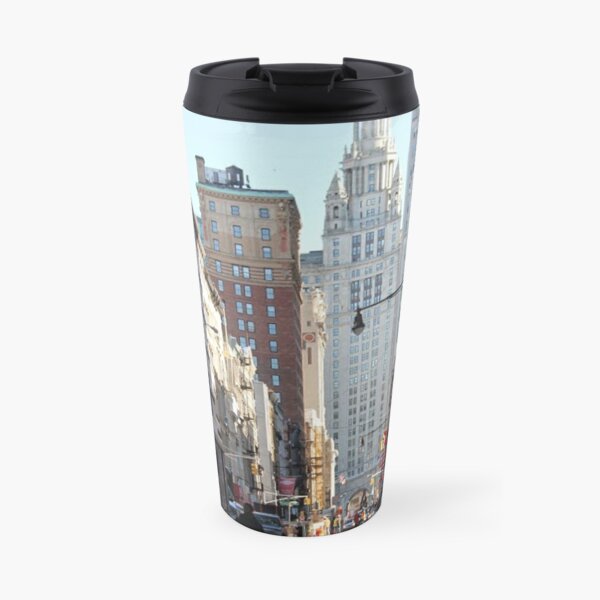 #skyscraper, #sky, #cityscape, #city, #street, #road, #architecture, #travel, #NewYorkCity, #Manhattan, #DownTown, #NYC Travel Mug