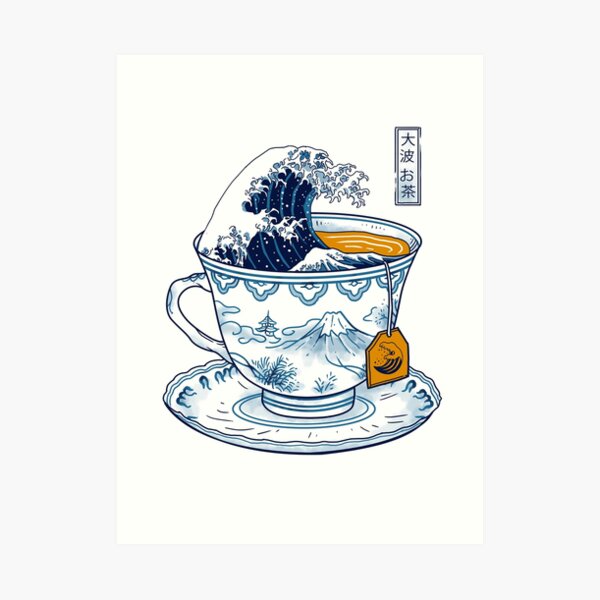The Great Kanagawa Tea Art Print