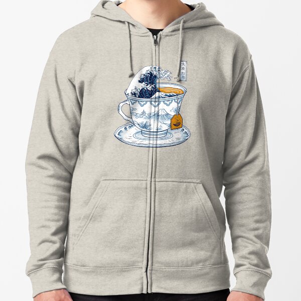 The Great Kanagawa Tea Zipped Hoodie