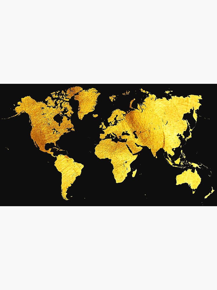 "Black and Gold Map of The World World Map for your walls" Canvas