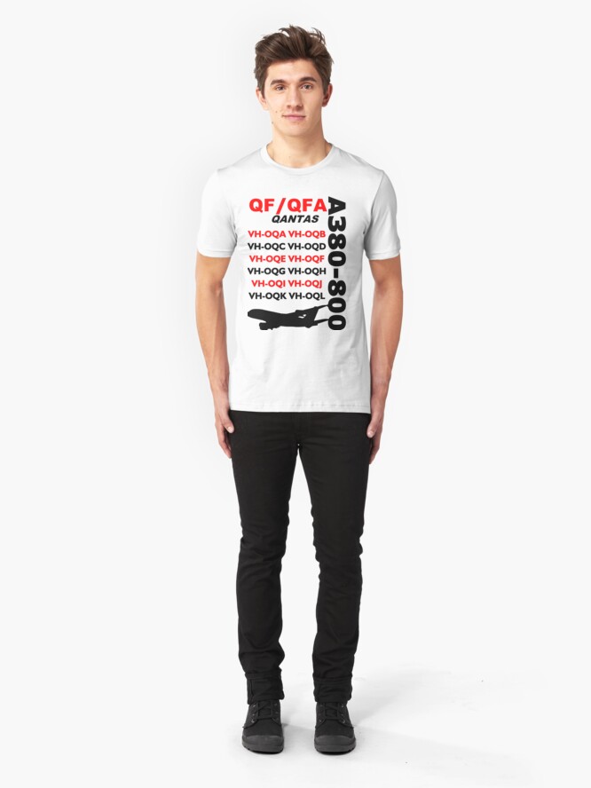 Alternate view of QANTAS A380 Fleet Slim Fit T-Shirt
