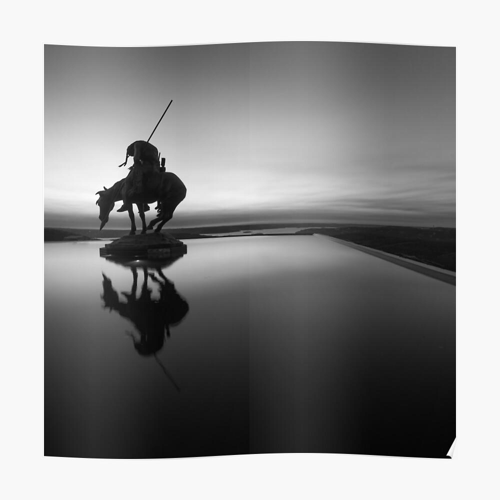 End Of The Trail Native American Silhouette Monochrome Square Format Art Print By Enjoysshooting Redbubble