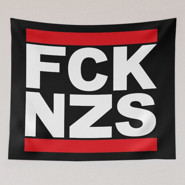 Item preview, fck nzs , fuck nazis - anti racism logo design designed and sold by vintagegraphic.