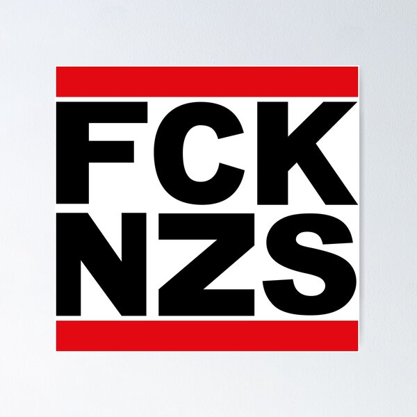 Item preview, fck nzs , fuck nazis - anti racism logo design designed and sold by vintagegraphic.