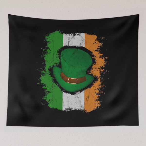 Aperçu de l'œuvre Mad Top Hat et drapeau irlandais St Paddys Day créée et vendue par Skizzenmonster.