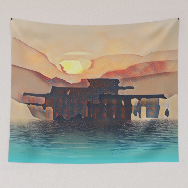 Item preview, Brighton Pier Sunset Orange and Blue. designed and sold by Bo Jones.