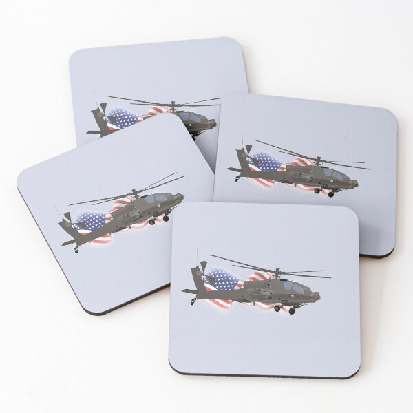 Item preview, AH-64 Apache Helicopter with American Flag designed and sold by NorseTech.