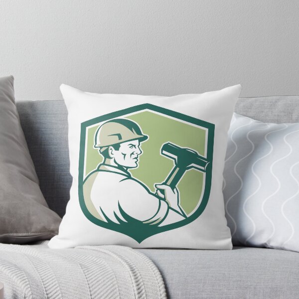 Item preview, Demolition Worker Sledgehammer Shield Retro designed and sold by patrimonio.