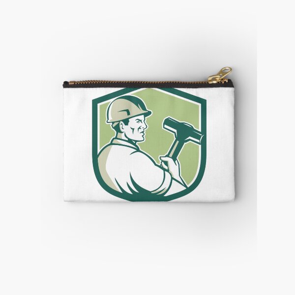 Item preview, Demolition Worker Sledgehammer Shield Retro designed and sold by patrimonio.