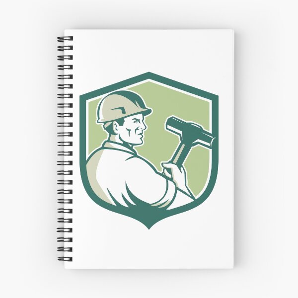 Item preview, Demolition Worker Sledgehammer Shield Retro designed and sold by patrimonio.