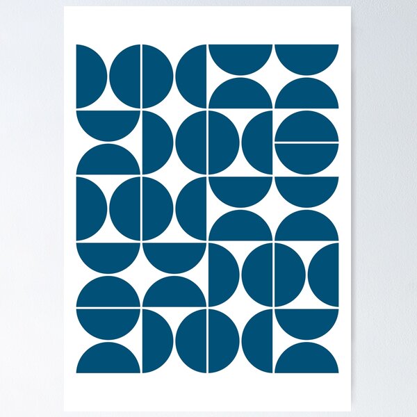 Item preview, Mid Century Modern Geometric 04 Blue designed and sold by theoldartstudio.