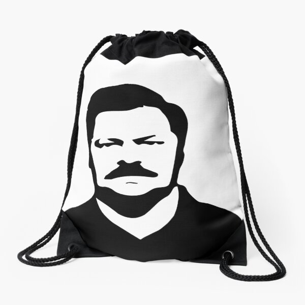 Ron Swanson - Parks and Recreation Drawstring Bag