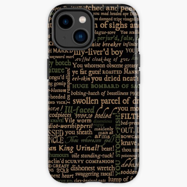 Shakespeare Insults Dark - Revised Edition (by incognita) iPhone Tough Case