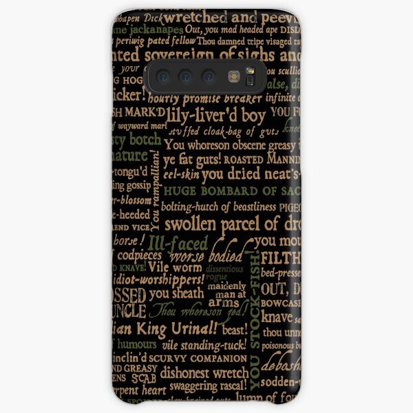 Shakespeare Insults Dark - Edición revisada (por incógnita) Funda rígida para Samsung Galaxy