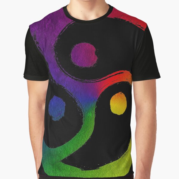 BDSM Triskelion LGBT Pride Rainbow Graphic T-Shirt