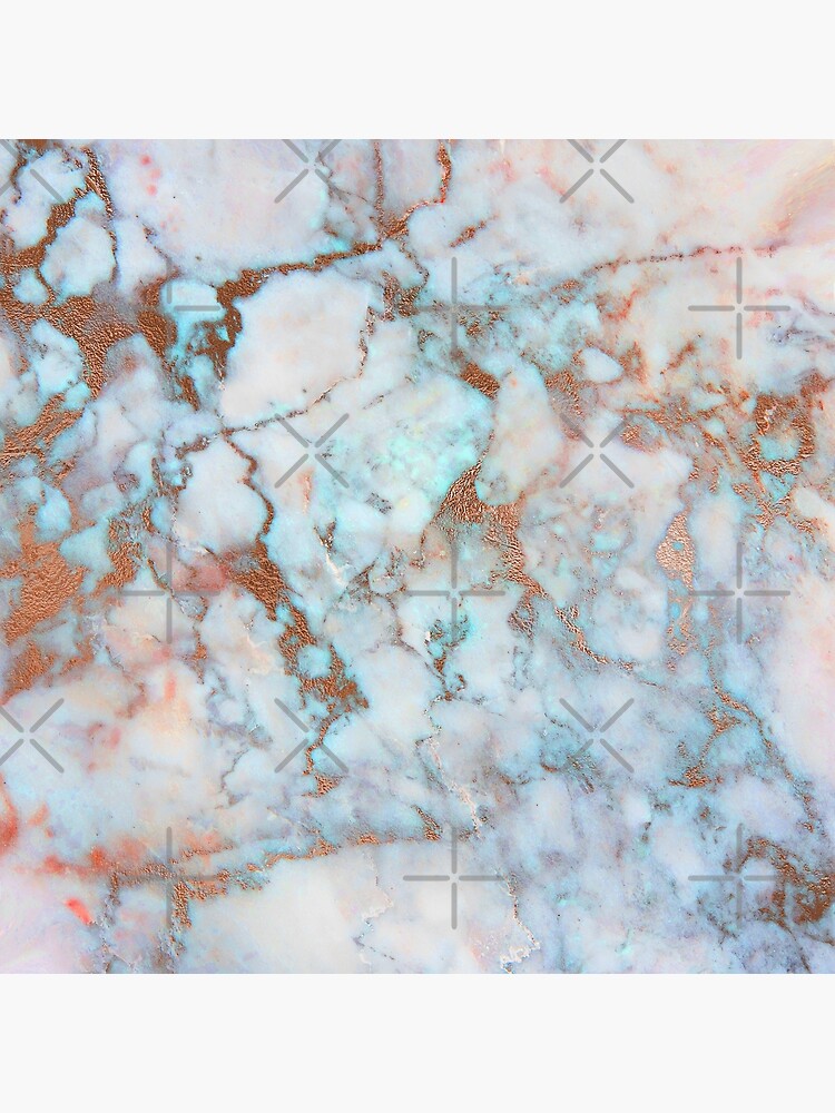 Copper Veins on light blue marble by MysticMarble