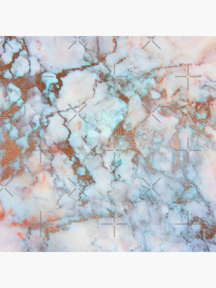 Copper Veins on light blue marble by MysticMarble