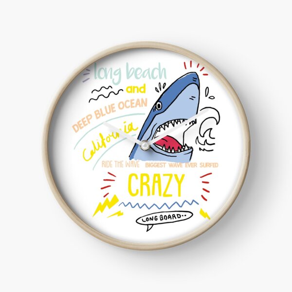 Item preview, Crazy shark long beach California designed and sold by SweetSaltyWind.