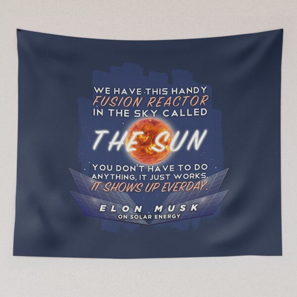 Artikelvorschau, Zitate aus: Elon Musk über Sonnenenergie-Aufkleber, Poster und T-Shirts entworfen und verkauft von Miscellaneous Co..