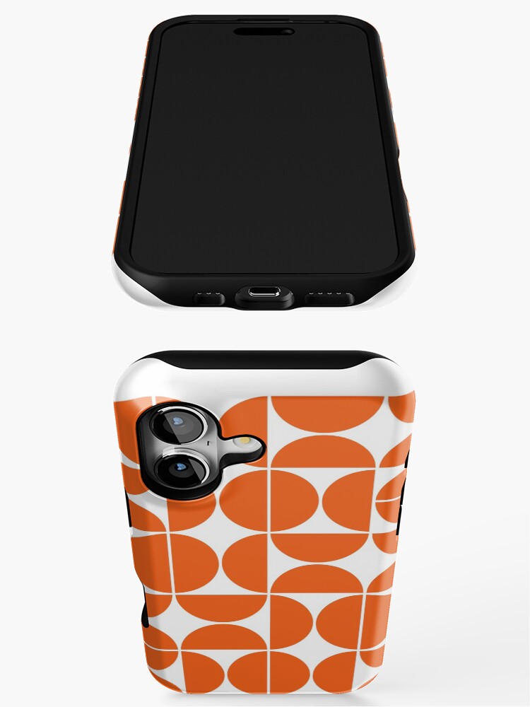 Mid Century Modern Geometric 04 Orange iPhone Case