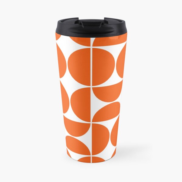 Mid Century Modern Geometric 04 Orange Travel Coffee Mug