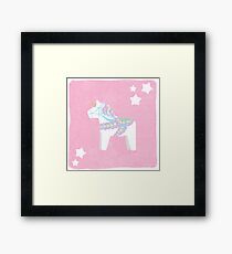 Einhorn Dala Pferd Gerahmtes Wandbild