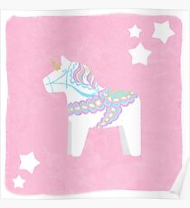 Einhorn Dala Pferd Poster