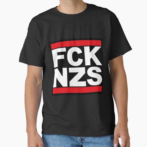 Vista previa del artículo con la obra «fck nzs, joder nazis - diseño de logotipo antirracismo», diseñado y vendido por vintagegraphic.