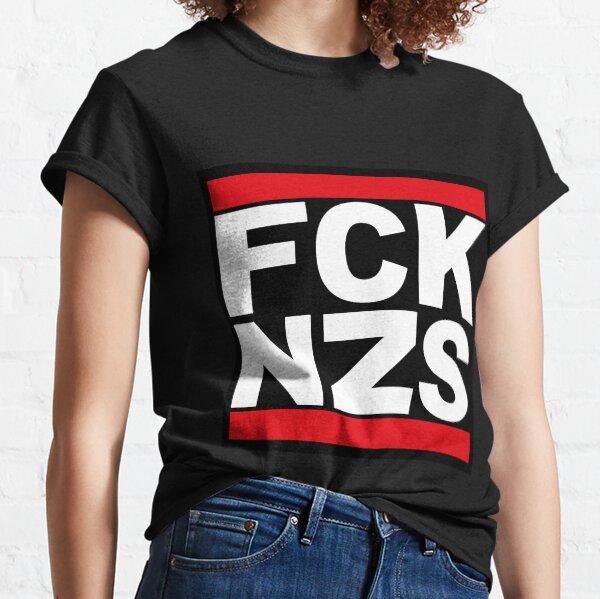 Vista previa del artículo con la obra «fck nzs, joder nazis - diseño de logotipo antirracismo», diseñado y vendido por vintagegraphic.