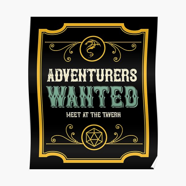 Adventurers Wanted Meet at the Tavern Vintage Poster