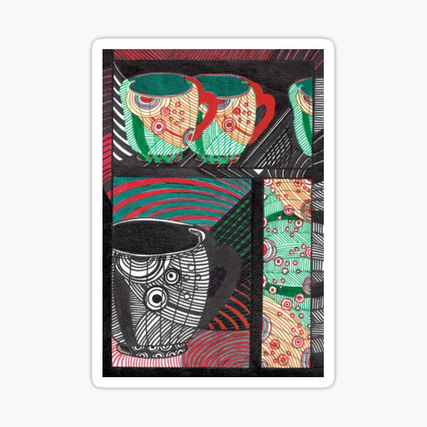 Tasses multicolores Sticker