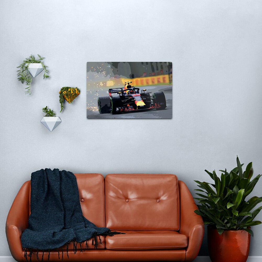 Max Verstappen racing with sparks oil painting Metal Print