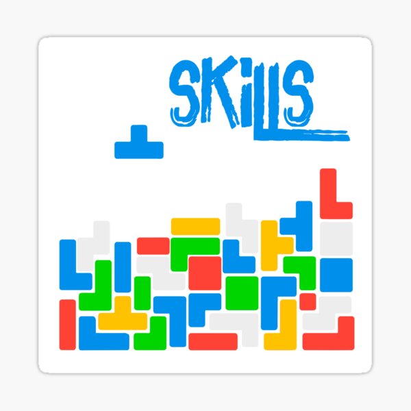 Skills Old Gamer Tetris Sticker