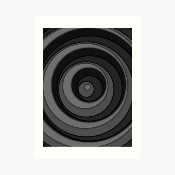 Nested Dots - Black Art Print