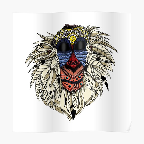 Ornate Color Rafiki Poster