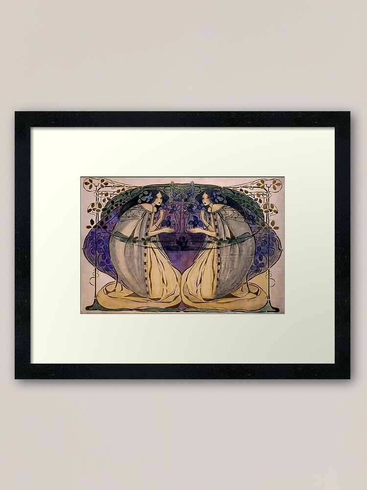 Alternate view of GLASGOW SCHOOL, Frances Macdonald MacNair, Spring. Framed Art Print
