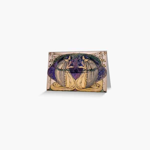 ESCUELA DE GLASGOW. Frances Macdonald MacNair, primavera. Tarjetas de felicitación
