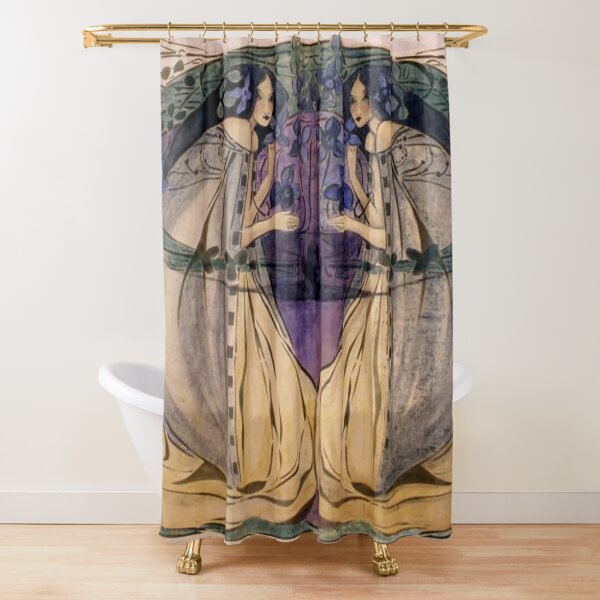 ESCUELA DE GLASGOW. Frances Macdonald MacNair, primavera. Cortina de ducha