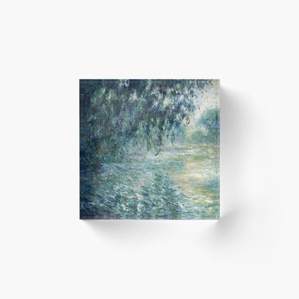 Morning on the Seine, Claude Monet Acrylic Block