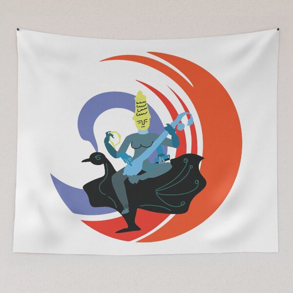 Item preview, goddess saraswati minimal style artwork  designed and sold by KARTICK DUTTA.