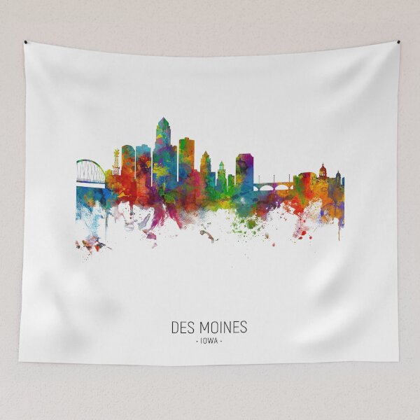 Item preview, Des Moines Iowa Skyline designed and sold by ArtPrints.