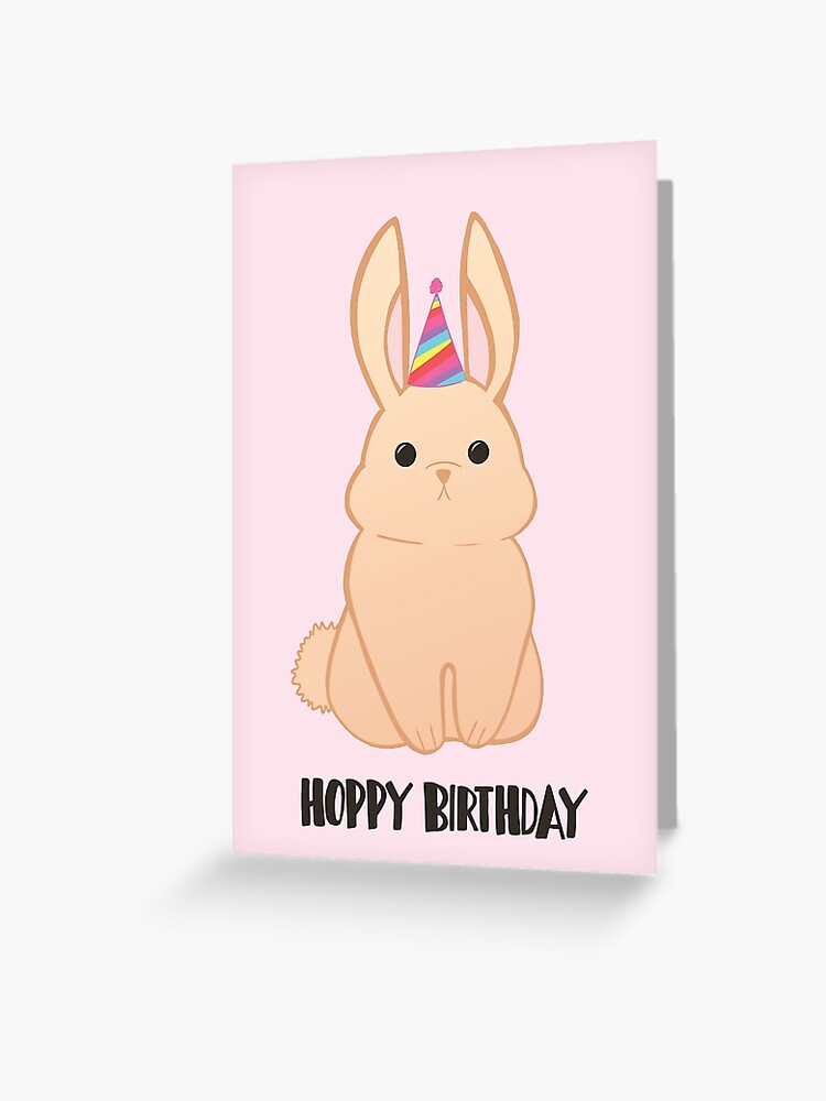 Children/'s Birthday Card Rabbit Illustration Happy Bunny Card Cute Rabbit Card