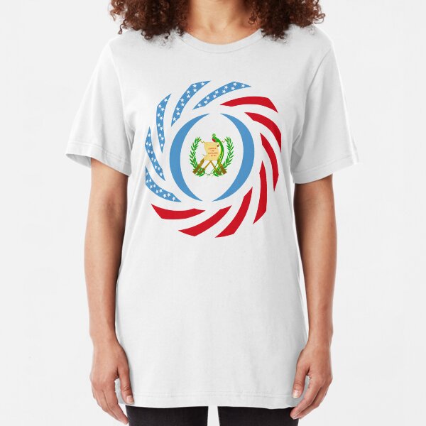 Guatemalan American Multinational Patriot Flag Series Slim Fit T-Shirt