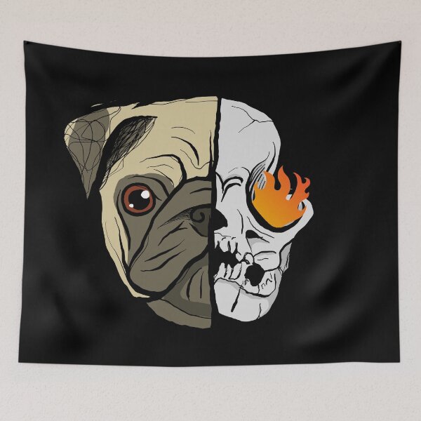 Item preview, Billky Pugs Gang Skull Flame #3  - pug dog head designed and sold by billky.